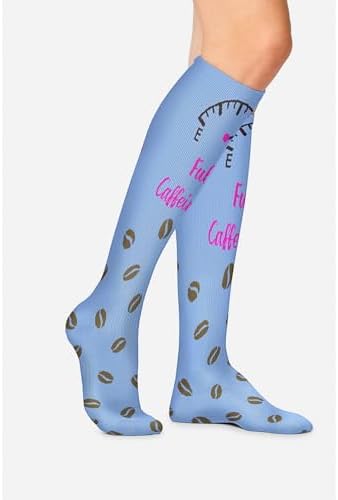Cherokee Women's 10-15mmHg Compression Socks – Fun Print Knee Highs with Light Support, Soft Feel - PRINTSUPPORT