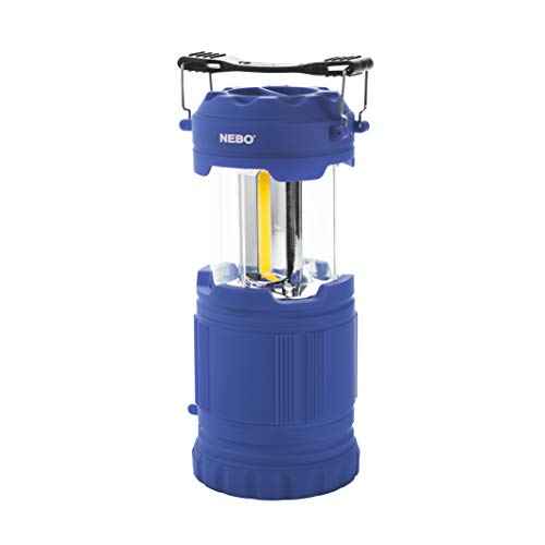 NEBO Poppy Lantern | 300 Lumen Latern and Spot Light, Dimmable, Rubberized Impact-Resistant Body, Adjustable Handle, Water-Resistant, Included 3X AA Batteries (Blue)