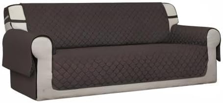 Easy-Going Reversible Oversized Couch Cover for 3 Cushion Couch Sofa Cover for Dogs Water Resistant Furniture Protector Cover with Foam Sticks for Pet (Oversized Sofa, Chocolate/Chocolate)