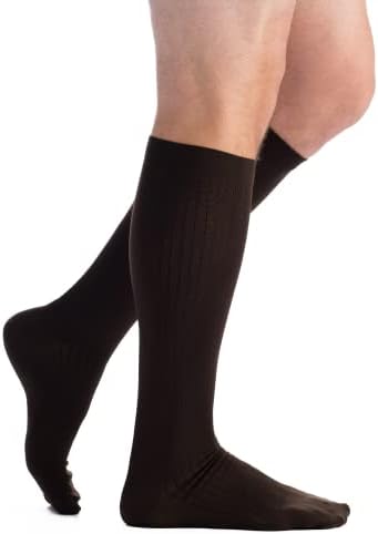 EvoNation Men’s 15-20 mmHg Knee High Compression Socks – Graduated Support for Circulation, Swelling, Varicose Veins & Pain Relief – Medical Compression Stockings – Made in USA