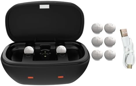 Rechargeable 13 Hearing Aid Batteries and 13 Battery Charger Hearing Aid Charger Travel Case for 13 Hearing Aid Amplifiers Battery Charger with 6 Pack Size 13 Rechargeable Batteries