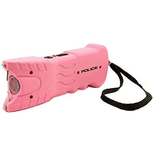 POLICE Stun Gun for Self Defense 916 ? High Voltage Rechargeable with LED Flashlight, Compact & Heavy Duty ? Personal Security for Women ? Pink