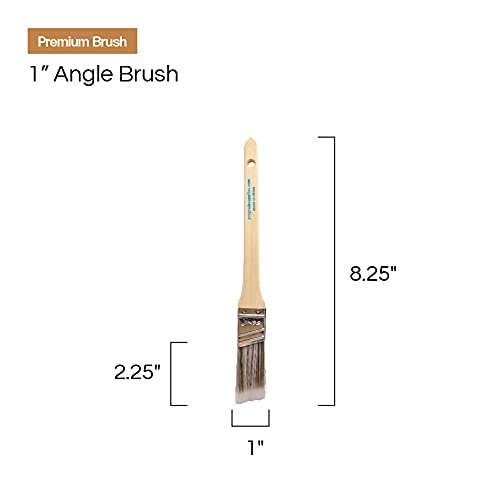 Vermeer Paint Brushes - 6-Pack - 1" Angle Sash Brushes for All Latex and Oil Paints & Stains - Home Improvement - Interior & Exterior Use
