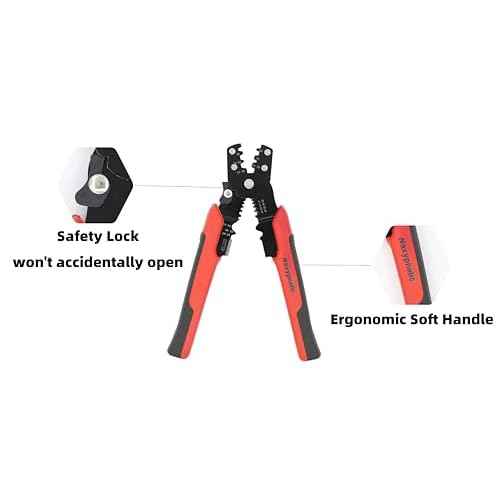3 in 1 Wire Crimping tool 26-10 AWG with wire stripper,cutter,crimper for insulated,Bare,Heat Shrink connectors.
