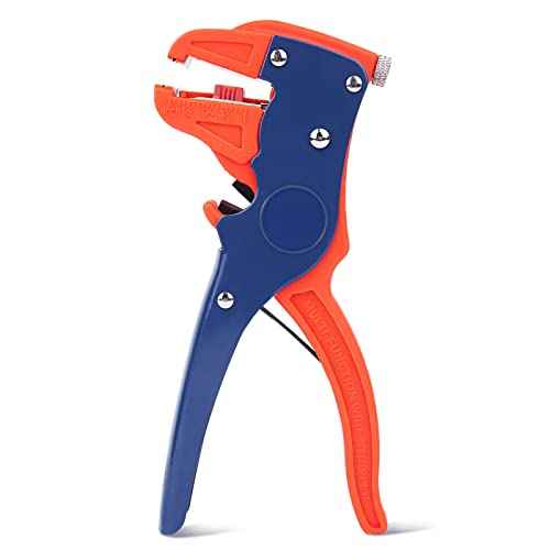 BOENFU Automatic Self Adjusting Wire Stripper, Quick Strip 2 in 1 Eagle Nose Wire Stripper, Red, 7 Inches