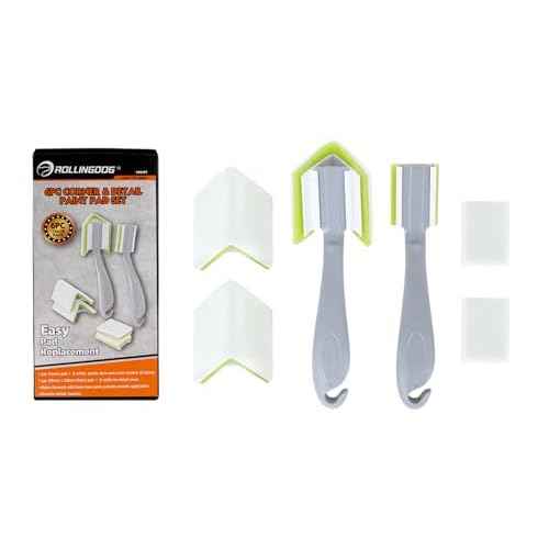 ROLLINGDOG Paint Pad Set - 6PC Corner Painting Tool Trim Paint Edger Tool with Replacement for Walls,Detail Painting,Trim