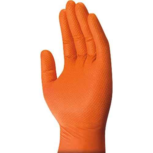 Mechanix Wear 8 Mil Nitrile RDT Disposable Gloves - Auto Repair Oil & Grease Proof Industrial Gloves - Heavy Duty & Chemical Resistant - Latex-Free & Powder-Free - Large - Orange - 100 Pack