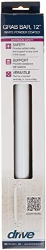 Drive Medical RTL12012 Powder-Coated Grab Bar, White (Pack of 2)