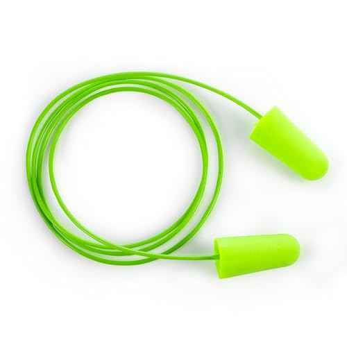 Moldex Pura-Fit Foam Earplugs ? Soft, Comfortable, Corded, Disposable Ear Plugs, NRR 33dB Noise Reduction for Hearing Protection, Bright Green, Made in USA, 100 Pairs, 6900