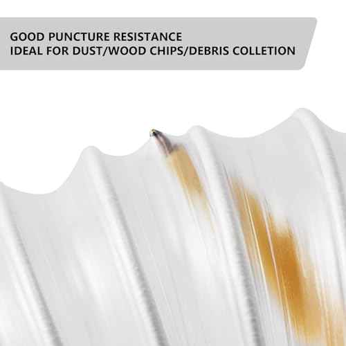 2 1/2" x 30' PVC Dust Collection Hose, Puncture Resistant Fume Collection Hose with 8 Pieces Stainless Steel Clamps, Clear Dust Collector for Woods Debris