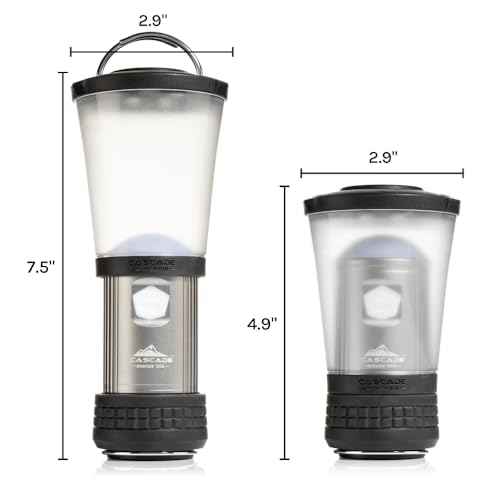 Cascade Mountain Tech 500-Lumen IPX4 Water-Resistant LED Flashlight Lantern with 3 Light Modes for Outdoor and Emergency Use - 3 Pack,Black