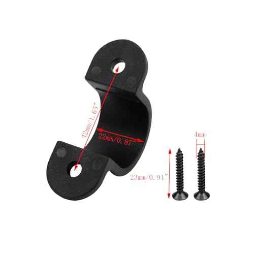 10pcs 1 Inch PVC Pipe Straps U Shape Plastic Conduit Pipe Strap Clamps 2 Holes Pipe Clips Black Conduit Clips for Water Pipe Tube Cables (25mm)