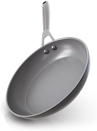 Ninja NeverStick Ceramic Pro 10.25" Fry Pan, Non-Stick Pan, PTFE Free, Ceramic Coated, Stainless Steel Handle, Stove to Oven Safe to 660Â°F, All Stovetops & Induction Compatible, Black, CW30026BK