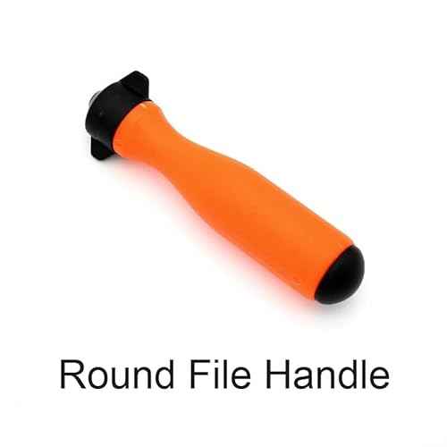 2 Pack Round File Handle with Ajustable Tightening Nut Plastic Nylon Handles Diameter 4mm-5mm 0.2 inch Hole Saw Chain Reusable Quickly Installed Repair Replacement Tool