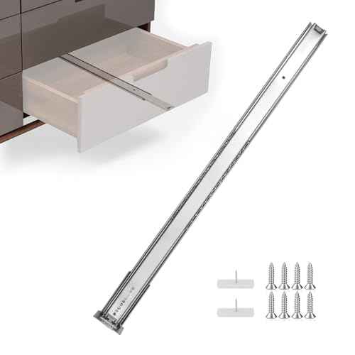 homdiy 5 Pack 16Inch Heavy Duty Centered Bottom Mounted Drawer Slides for Cabinet & Dresser Drawers, Bottom Mount Drawer Slides 3/4 Extension Glide Track