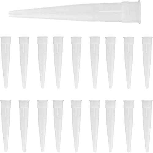 40pcs Plastic Caulking Gun extender Caulk Nozzle Tip Tool for Sausage Caulking Gun, Caulk Nozzles Applicator, Easy To Use, White