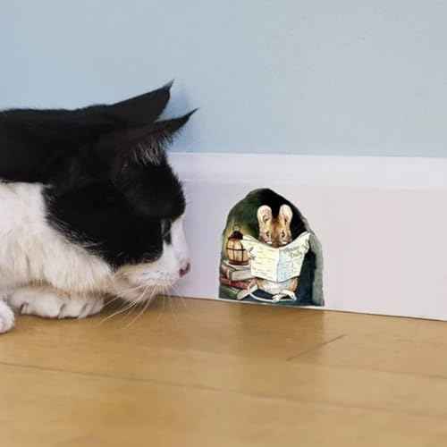 New 3D Mouse Hole Realistics Wall Sticker, Mouse in a Hole Wall Decal Fun Art, Water Proof Funny Stickers for Bedroom Nursery Wall Decor, Wall Treatments and Supplies, Wall Stickers and Murals