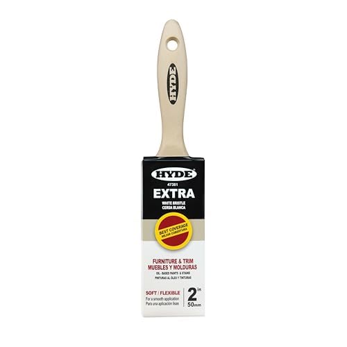 Hyde Extra, White Soft Bristle, Straight Paint Brush with Wood Handle, 2 Inch, 47381
