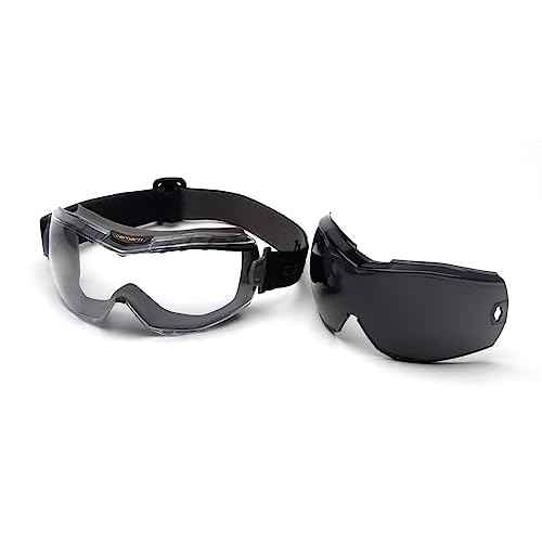 Carhartt Gear CHG12KIT Goggle Kit - Clear Lens with Gray Replacement - One Size Fits All - Black