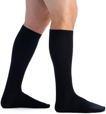 EvoNation Men’s 15-20 mmHg Knee High Compression Socks – Graduated Support for Circulation, Swelling, Varicose Veins & Pain Relief – Medical Compression Stockings – Made in USA