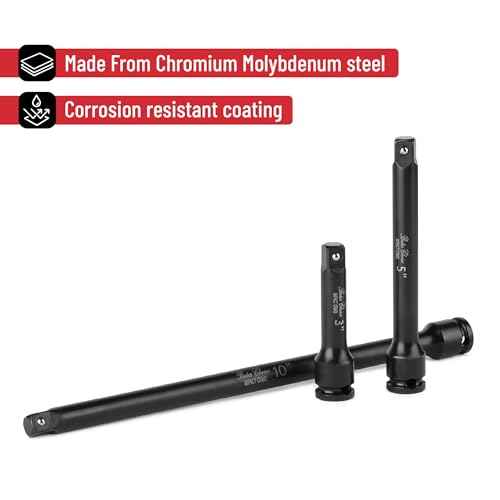 Bates- Impact Extension Bar Set, 3/8" Drive, 3 Pack, 3", 5", 10", 42 CrMo Steel, 3/8 Impact Extension Set