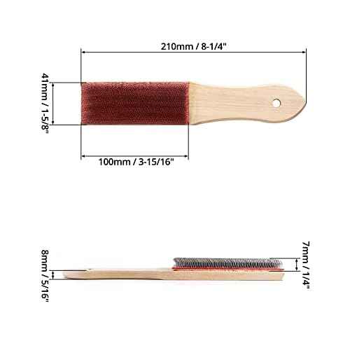 QWORK File Cleaner Carded, 2 Pack, 8" Universal File Card and Brush