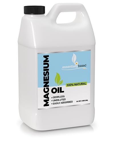 Magnesium Oil Spray - Large 64oz Size - Extra Strength - 100% Pure for Less Sting - Less Itch - Essential Mineral Source - Made in USA - Refill Only - Sprayer Not Included