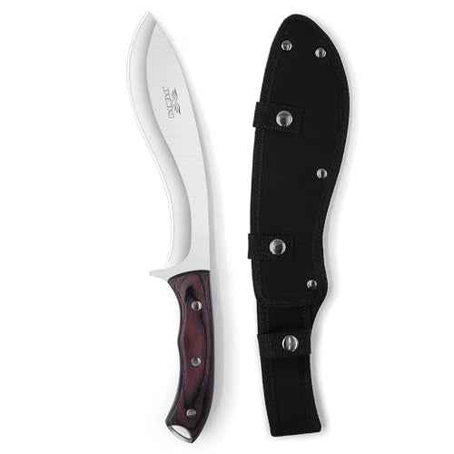 JXE JXO 13.2" Machete, Full Tang Machete for Cutting Trees Heavy Duty, 1065 High Manganese Steel with Nylon Sheath for Yard Work, Bushcraft and Outdoor