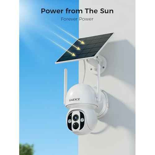 Solar Security Camera Outdoor Wireless WiFi Pro, 4MP Color Night Vision, AI/PIR Motion Detection, 360 PT, 2-Way Audio, IP66, 2.4/5GHz, SD/Cloud Storage, Works with Alexa, Mobile App & HomeBase