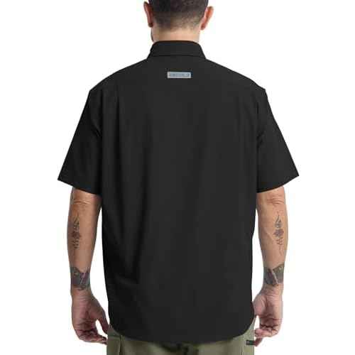 Mens Regular Fit Work Utility Shirt Midweight with Two Chest Pockets Wrinkle-Resistant Industrial Work Wear
