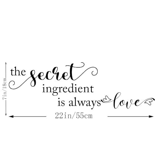 The Secret Ingredient is Always Love Vinyl Kitchen and Dining Room Inspirational Quotes Wall Stickers Home Decor