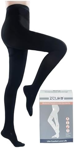 ZCLIKEÂ® Medical Compression Pantyhose Closed Toe Stockings for Women&Men 20-30mmHg All-Season Comfort Advanced Support for Varicose Veins Edema DVT Plus Size