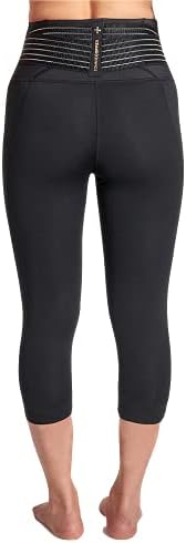 Tommie Copper Women’s Pro-Grade Lower Back Support Compression Leggings Capris with Pocket & Adjustable Straps