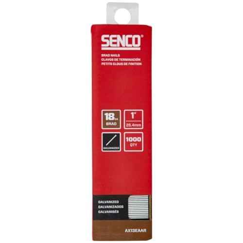 SENCO AX13EAAR 1" 18 Gauge Brad Nails, Galvanized Finish 1,000 Count Pack