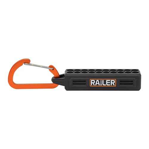 Screwdriver Bit Holder Storage Organizer ? Railer 20-Hole Black Bit Holder with Carabiner