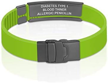 Divoti Custom Engraved Medical Alert ID Bracelet – Dual-Sided Laser Etching, Silicone Wristband, Stainless Steel Security Clasp – Adjustable & Trim-to-Fit – Emergency Medical Info Band for Men & Women