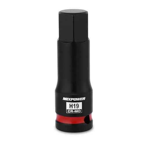 MIXPOWER 1/2" Drive 19mm Hex Impact Bit Socket, Allen Bit Socket, CR-MO Steel, Master Impact Hex Driver