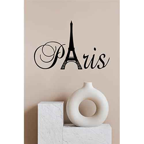 Black 20" x 13" Paris Tower Girls Room Wall Decal Home Decor Vinyl Black