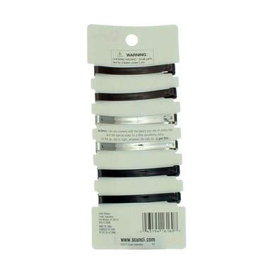 Scunci Effortless Beauty - Open Center Metal Barrettes, Assorted Colors (6 Count)