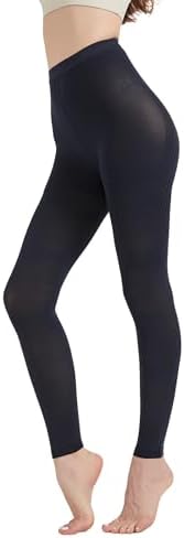 MGANG Medical Compression Pantyhose for Women & Men, Footless Waist High Compression Stockings Opaque, 20-30 mmHg Support Pantyhose, Firm Support Hose for Edema, Varicose Veins, Nursing, Navy Blue S