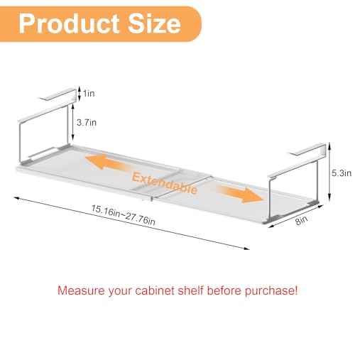 YOLOPARK Under Shelf Organizer, Extendable Under Shelf Storage for Pantry Cabinet, Laundry Room, Shoe Bench, Closet