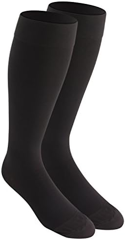 NuVein Medical Compression Stockings, 20-30 mmHg Support for Women & Men, Knee Length, Closed Toe, Charcoal, Large