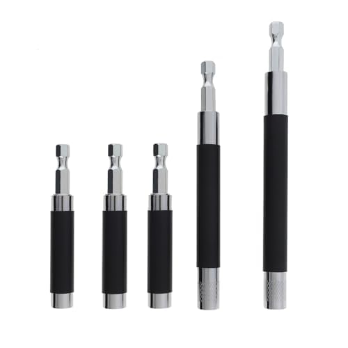 ChgImposs Drill Bit Holder Scalable 5PCS/Set, 3.15"/4.7"/5.5"(80/120/140mm) Magnetic Drill Bit Extension, Adjustable Magnetic Screwdriver Bit Holders 1/4" Hex, Drill Extension Bit Holder