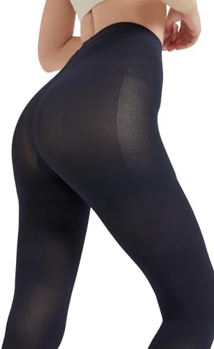 MGANG Medical Compression Pantyhose for Women & Men, 15-20mmHg Graduated Compression Support Tights, Open Toe, Opaque Waist High Compression Stockings for Edema, Varicose Veins, Flight, Navy Blue XXL