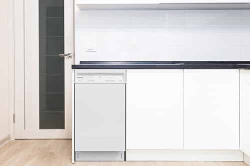 Honeywell 18 Inch Dishwasher with 8 Place settings, 6 Washing Programs, Stainless Steel Tub, UL/Energy Star- White