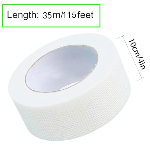 Drywall Joint Tape (4''x 115 Ft) Drywall Joint Self Adhesive Tape£¬Self-Adhesive Fiberglass Drywall Mesh Tape Heavy-Duty Self-Adhesive Fiberglass Wall Crack and Seam Patch.
