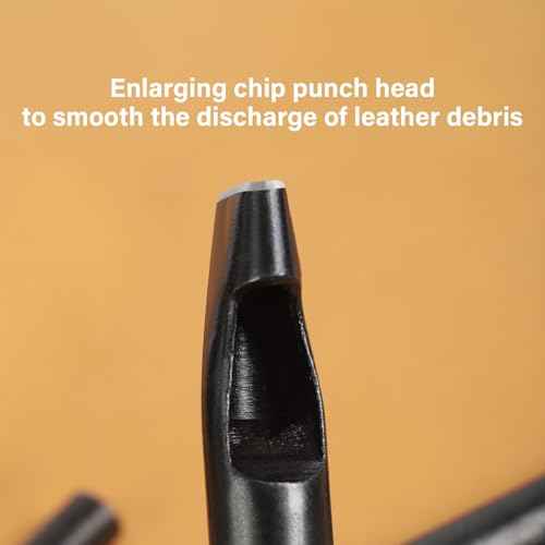 WUTA 5 Pcs Oval Leather Hole Punch,Belt Hole Punch for Leather,Leather Punch Cutter Tool for Belt Watch Band,Leather DIYHole Punch Tool Kit