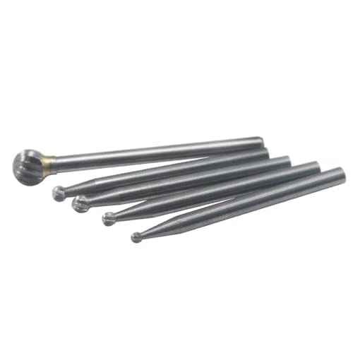 Luo ke 5 Pcs Carbide Ball Burs, 1/8'' Shank Assorted Sizes Tungsten Carbide Ball Shape Cutting Burr for Rotary Tools (1.5/2.0/2.5/3.0/6)