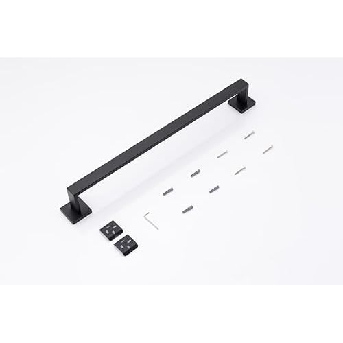 10-Piece Bathroom Hardware Set - Matte Black SUS304 Stainless Steel Wall-Mounted Towel Bar, Holder & Racks, 23.6 Inch