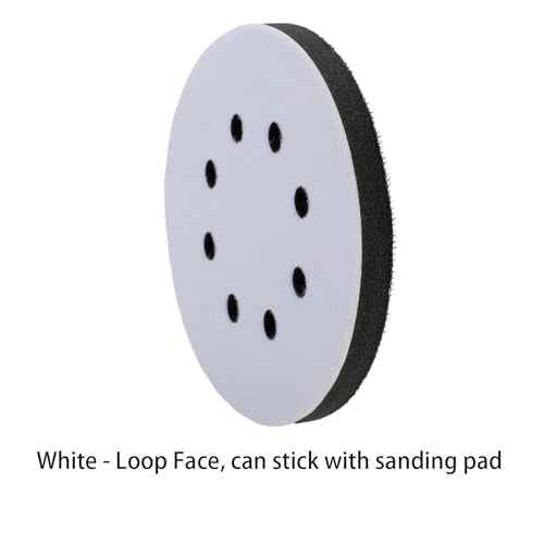 IPELY 5 Pack 5 Inch 8 Holes Foam Interface Pad Surfprep Foam Sanding Pads for Buffer (5 Pack)